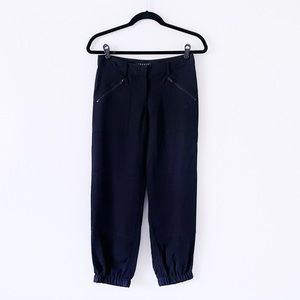 NWT THEORY Black Cropped Jogger Capri Pants 0